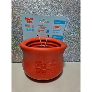 WEST PAW Zogoflex Toppl Dog Puzzle Toy Slow Feeder Treat Dispenser Red